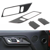 abs car interior door handle frame trim sticker decor for ford mustang 2015 2016 2017 2018 2019 carbon fiber styling