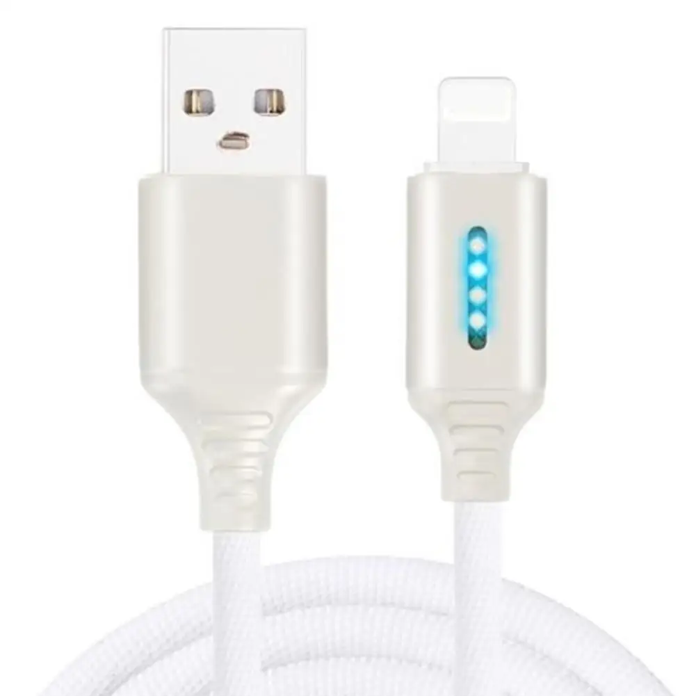 1 м автоматическое отключение светодиодный USB кабель зарядное устройство для тип-c Android для huawei iPhone XS MAX XR Быстрая зарядка для мобильного телефона шнур для передачи данных