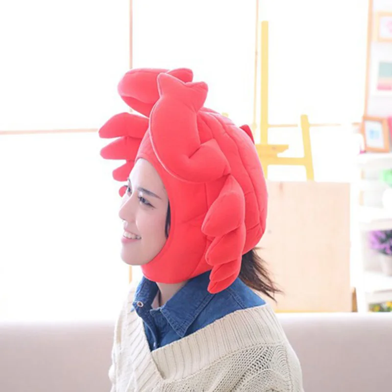 Cpop Crab Funny Headgear Hats for Women Unisex Warm Winter Eye-catching Photo Props Cartoon Animals Concert Accessory |