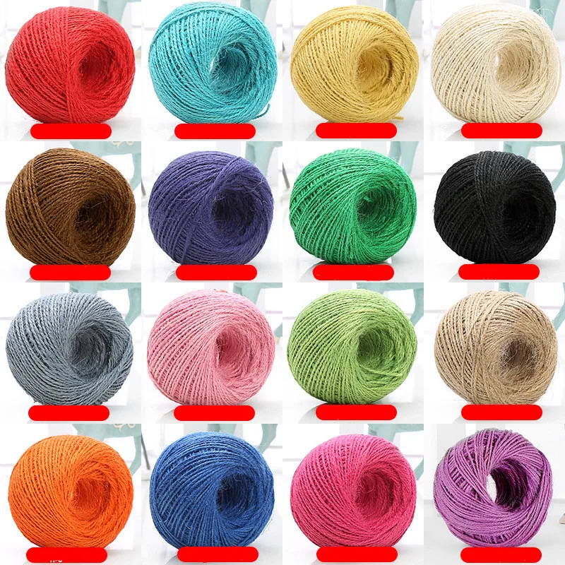25 метров 2 мм красочная джутовая веревка из натурального джута сделай сам Ручная