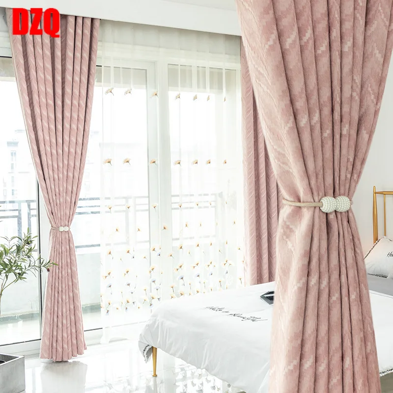 

Modern Curtains for Living Dining Room Bedroom Simple Curtains Pink Gray Light Green Dark Green Four Colors Optional ModernTulle