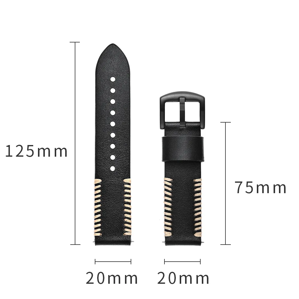 

22mm Watch Strap For Amazfit Luxury Genuine Leather Belt Watchband Fashion Watches Bracelet On For Huawei Watch Gt Men Wristband