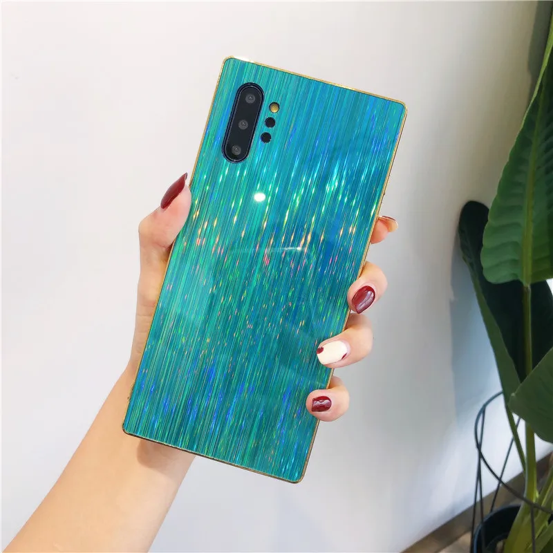 GREEN DCHZIUAN лазерное Зеркало чехол для samsung Galaxy Note 10 плюс 9 8 S10 S9 S8 плюс A70 A50 чехол для телефона Блестящий сверкающий Мягкий чехол Чехол - Цвет: GREEN