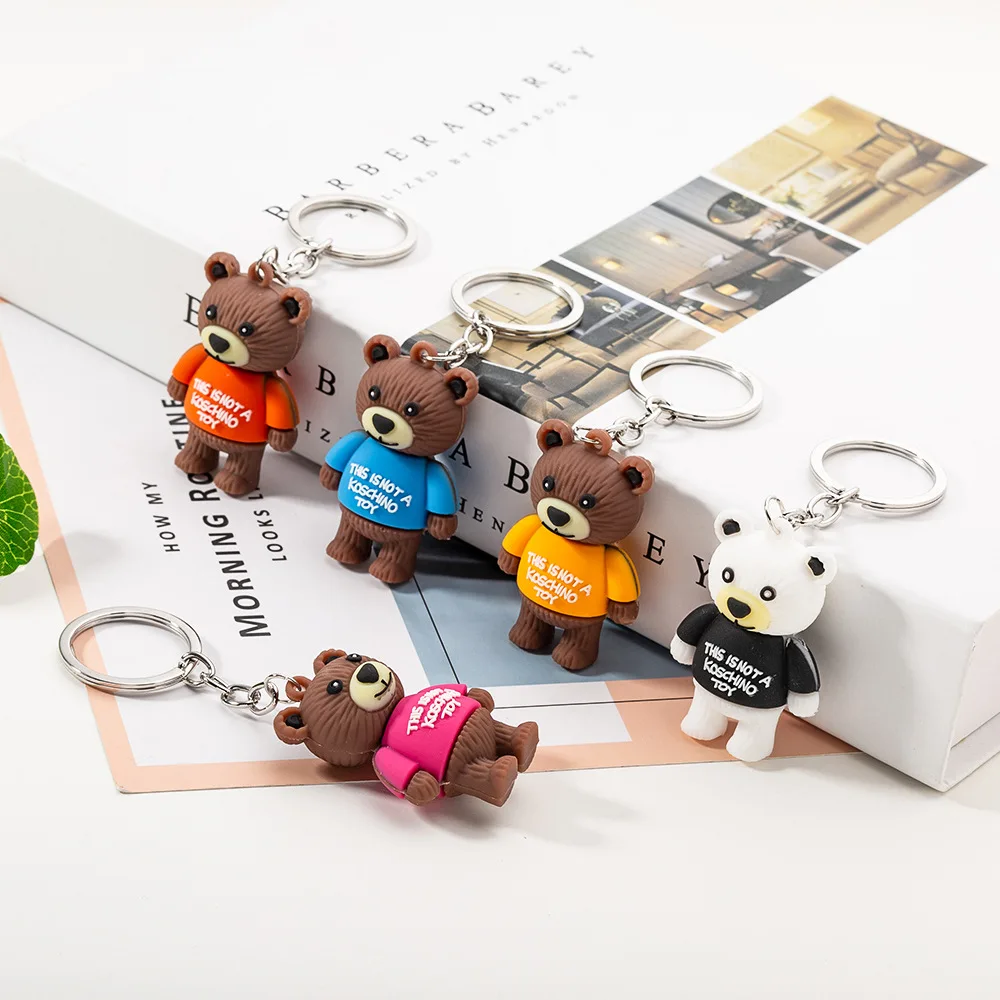 2019 милый мультяшный медведь модная цепочка для ключей 3DPVC силиконовый брелки