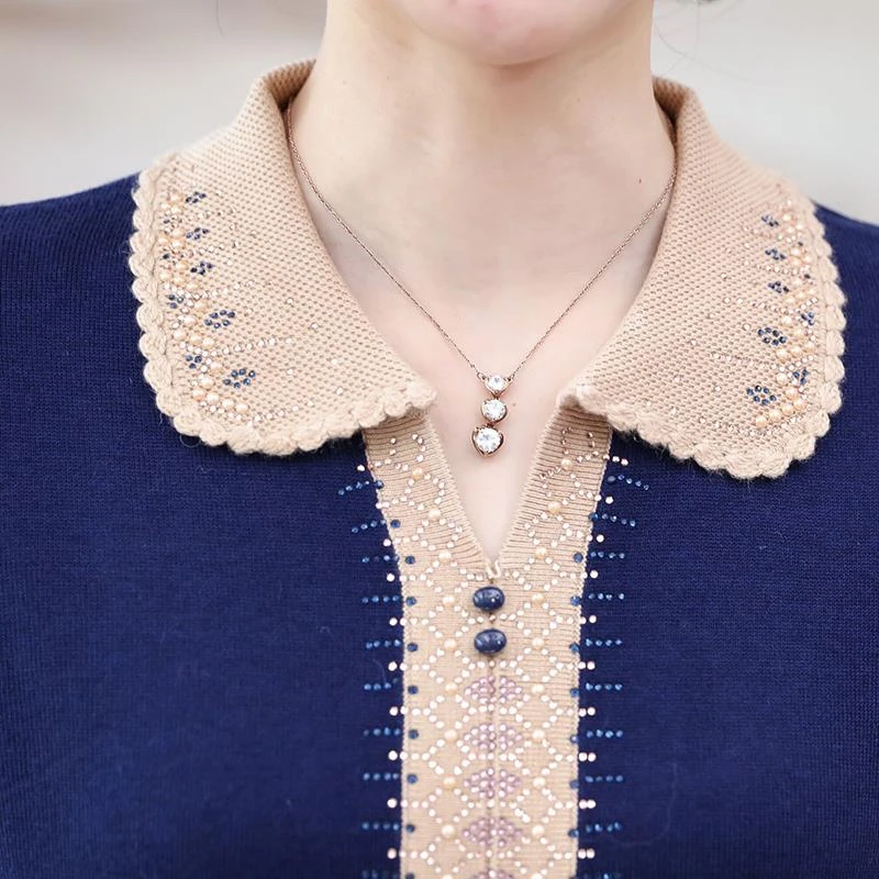 Женский кашемировый свитер среднего возраста весенне-осенний Модный