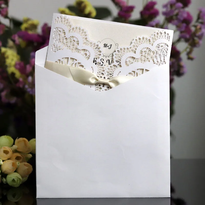 10 комплектов пригласительных открыток квадратные полые влюбленные птицы