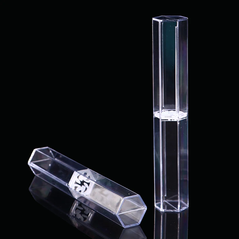 

2pcs Hexagonal crystal transparent plastic pen pen box gift box pen box
