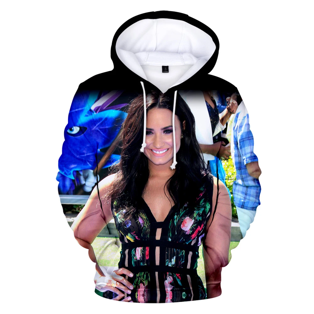 Горячая Распродажа толстовки Demi Lovato толстовки с 3D принтом Мужская/Женская Harajuku одежда с длинным рукавом с капюшоном размера плюс пуловер