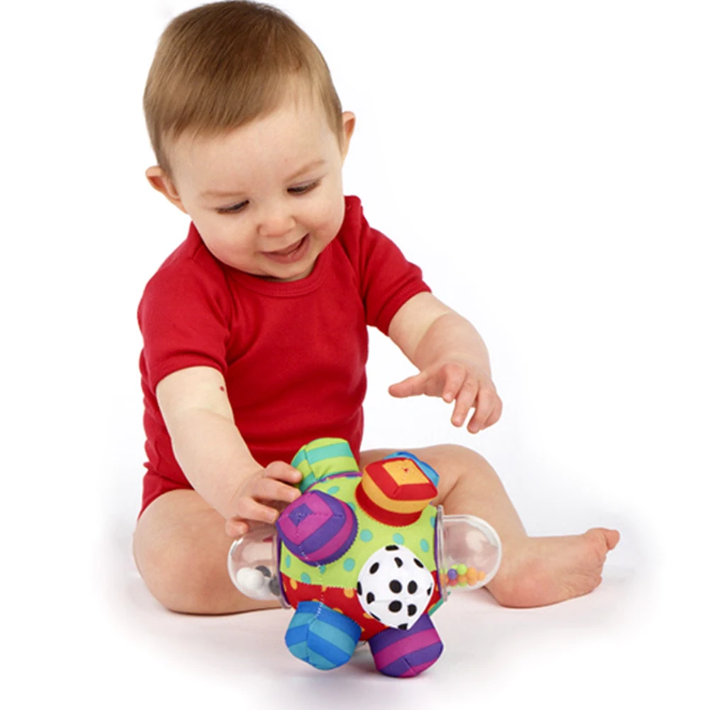 

Bumpy Ball Parent Child Interactive Funny Non Toxic Kids Gift Baby Development Soft Cloth Grasping Toy With Loud Bell Colorful