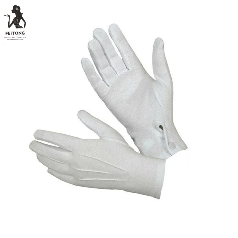 

1 пара белых формальных перчаток для смокинга Honor Guard Santa, мужские белые хлопковые защитные рабочие перчатки для осмотра, перчатки для чистки