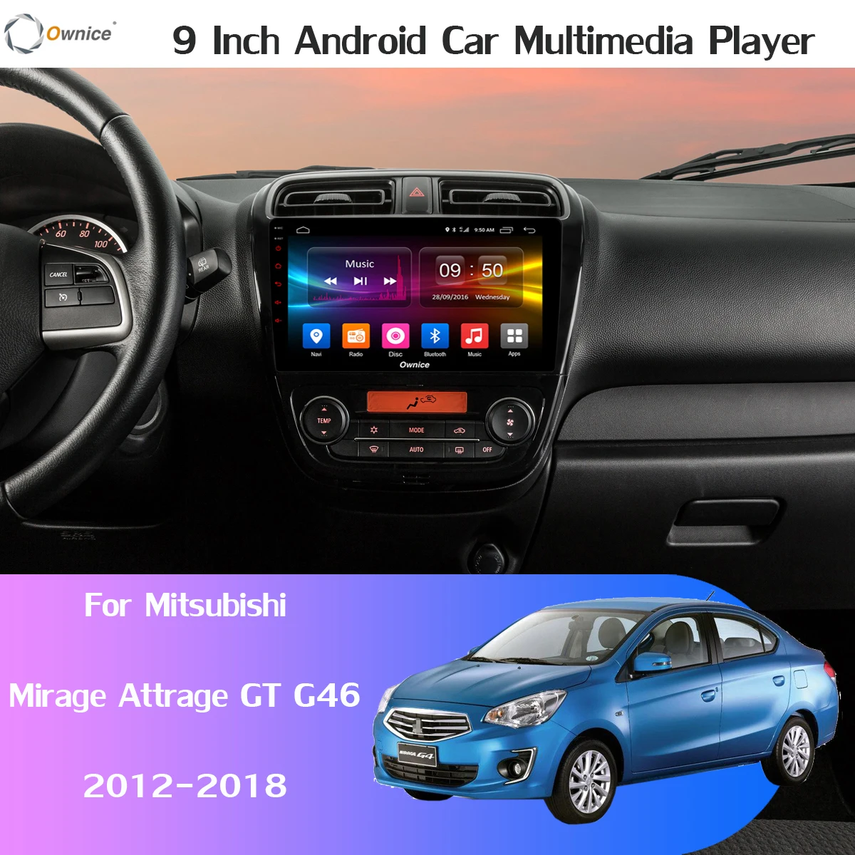 9 &quot360 ° панорамный Android автомобильный DVD GPS радио плеер для Mitsubishi Mirage Attrage GT G46 2012-2018