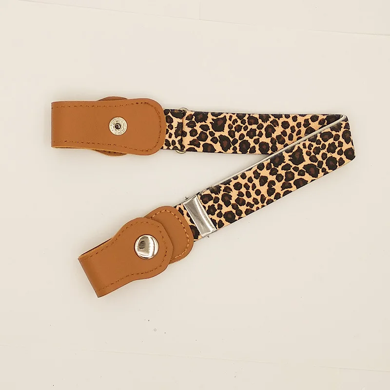 Kids Leopard 15 видов стилей, детский эластичный пояс без пряжки, тянущийся пояс для детей ясельного возраста, регулируемые ремни для мальчиков и девочек - Цвет: Kids Leopard