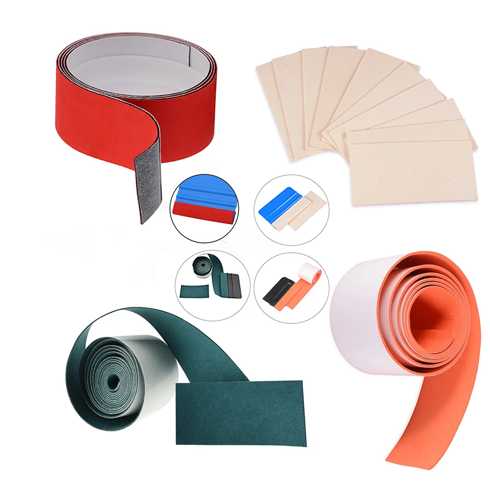 

EHDIS Car Wrap Vinyl Suede Edge Fabric Felt For Card Squeegee Scraper Carbon Foil Film Protect Cloth Wrapping Car Clean Tool