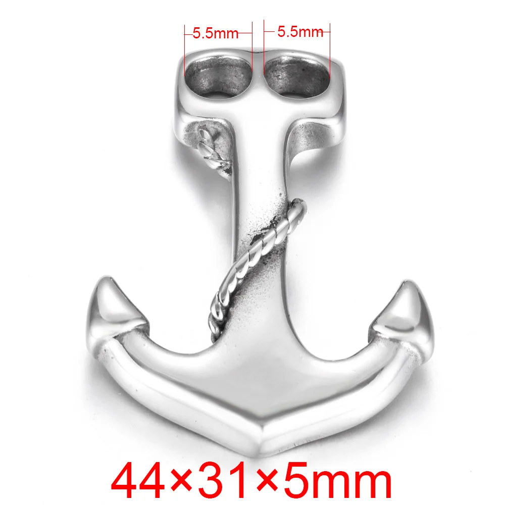 Anchor Нержавеющая сталь Viking Thor's Hammer крючки изогнутые с двойным отверстием 6 мм для изготовления браслетов ювелирных изделий фурнитура для самостоятельного изготовления аксессуаров - Цвет: Anchor