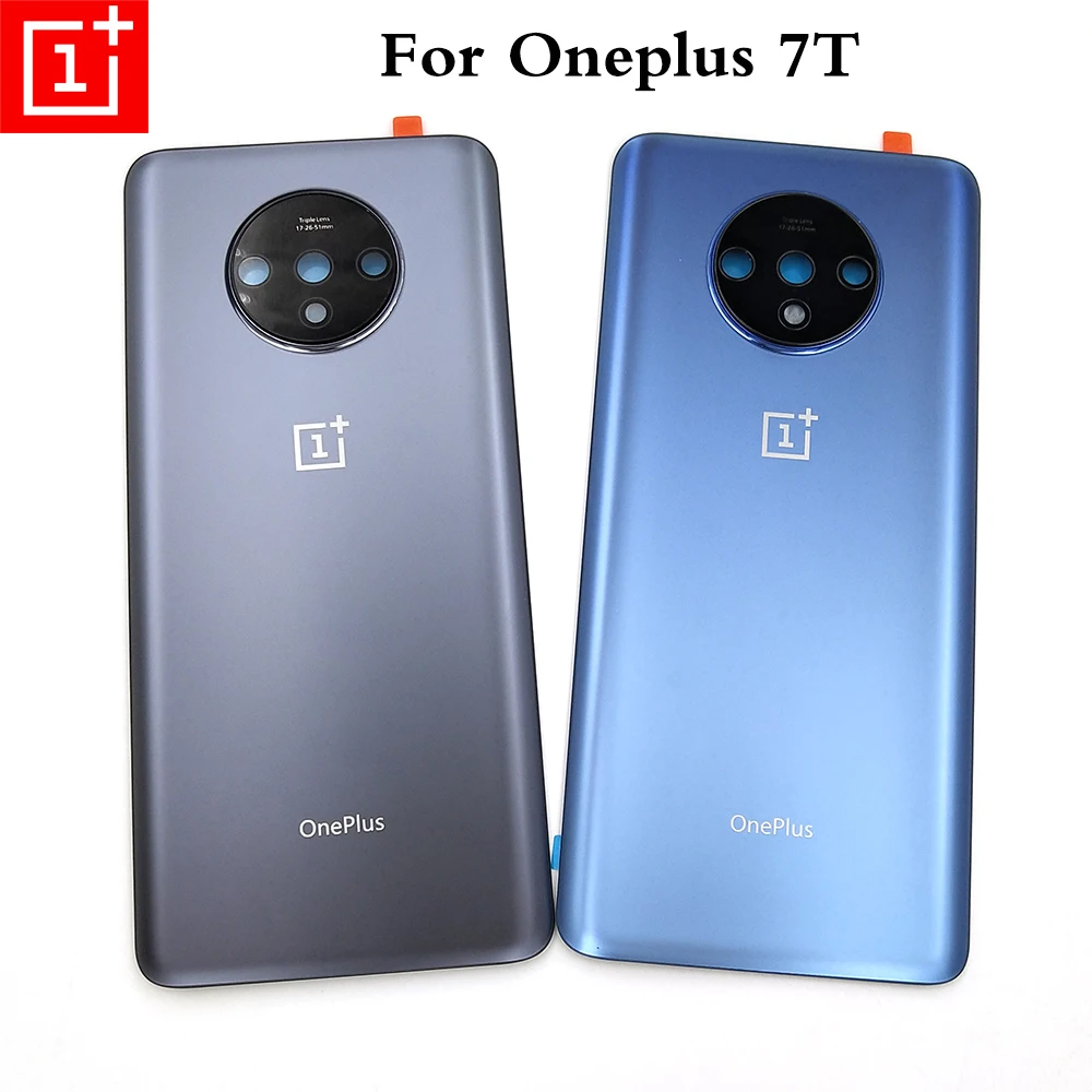 

Оригинальная задняя крышка батарейного отсека OnePlus 7T, заднее стекло для One Plus 7T, Крышка батарейного отсека 1 + 7T, чехол для корпуса с объективо...