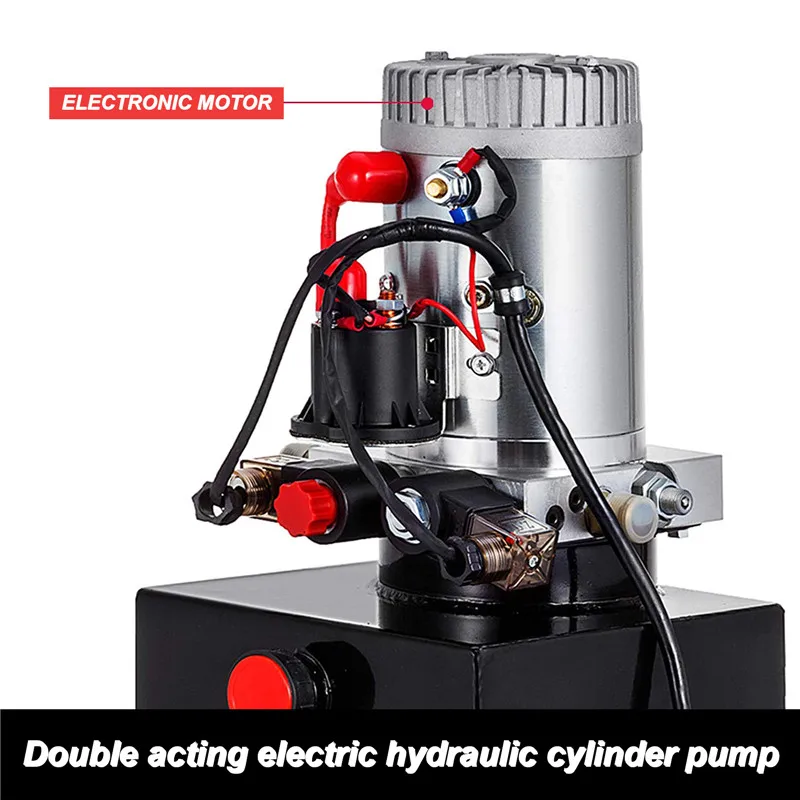 

12 L Hydraulic Pump Double Acting Metal Tank 12V Pack Power Unit Reservoir