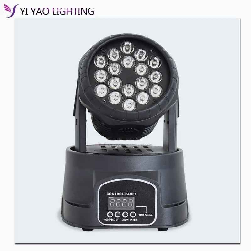 18x3w RGB светодиодный мини светильник с движущейся головкой Dmx 512 Beam Wash вечерние s для