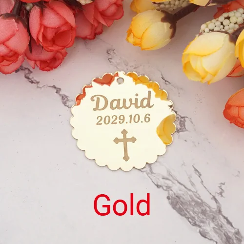 Персонализированные идеи Babyshower декоративные бирки акриловые зеркальные Свадебные сувениры маленькие 5 см 8 см круглые Пригласительные открытки вечерние подарки для гостей - Цвет: gold-20pcs-Style A