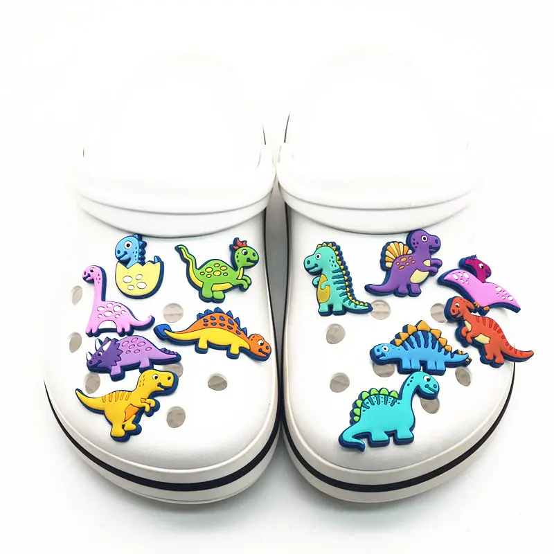 Single Sale 1Pcs Shoe Charms Novelty Cute Dinosaurs Shoe Accessories Shoe Buckle Decoration for croc jibz Kid's Party X-mas Gift