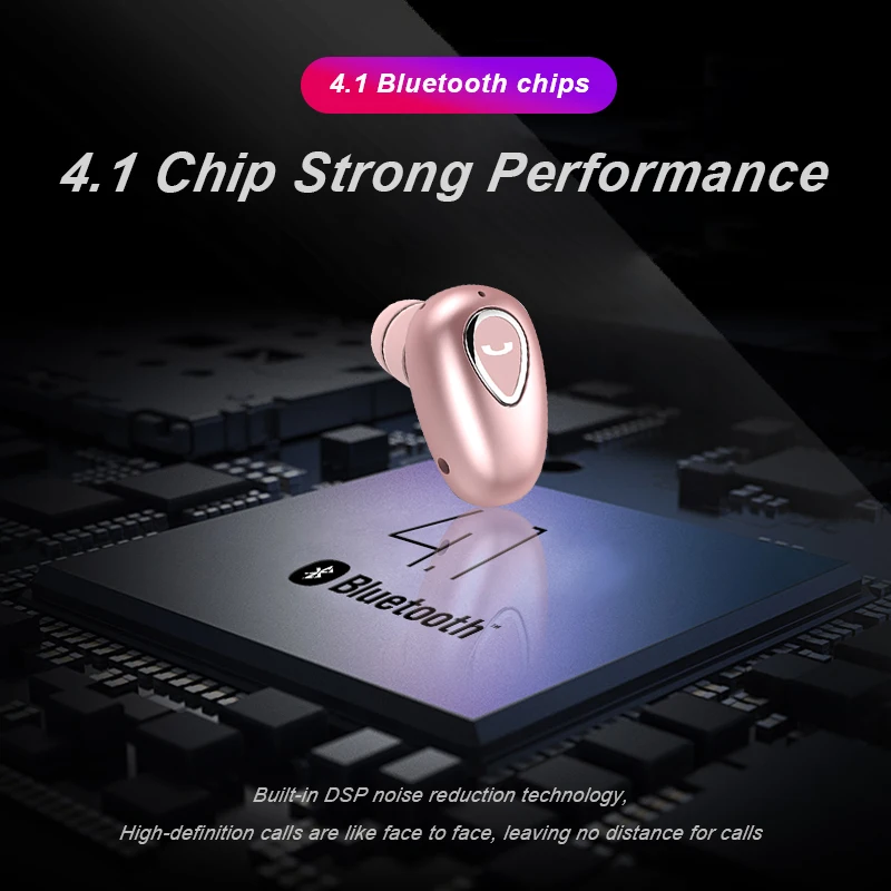 XY-01 мини Беспроводной Bluetooth гарнитура в ухо стерео V4.1 наушники 60mA спортивные с