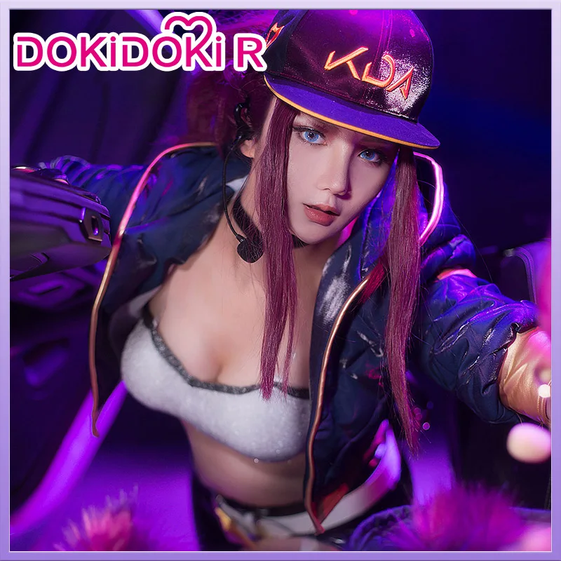 Косплей игры DokiDoki-R LOL KDA женский с шляпой эрафоновый браслет Akali K/DA костюм полный