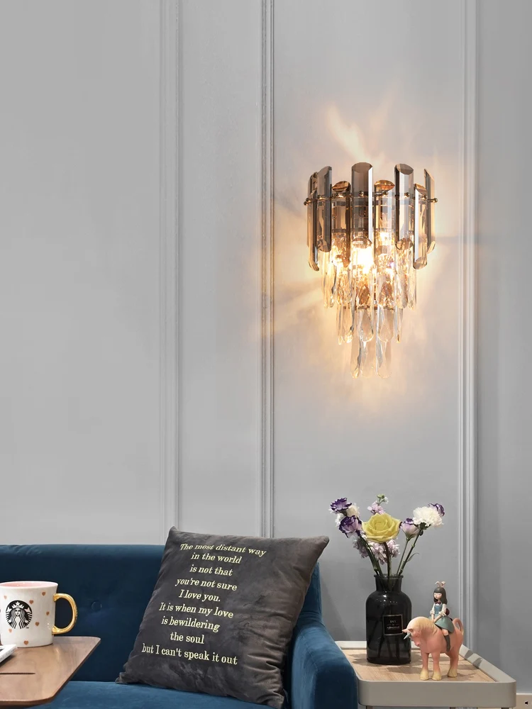 Роскошная хрустальная настенная лампа K9 для гостиной интерьера телевизора