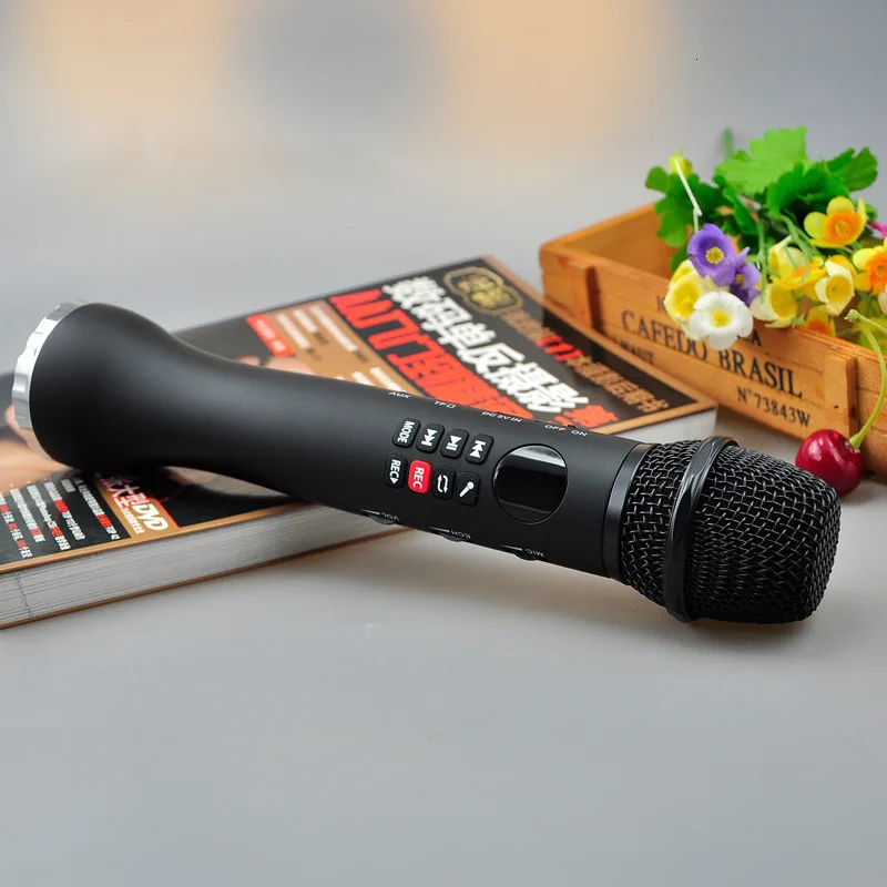 Black 9 Вт беспроводной микрофон Y-118 портативное караоке Bluetooth динамик микро караоке TF карта Микрофон для пения Мобильный микрофон - Цвет: Black