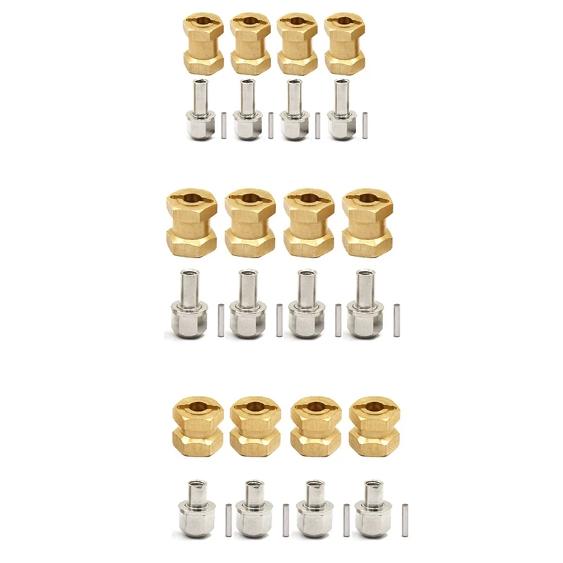 

4 шт латунный 12-миллиметровый шестигранный удлинитель для колес, удлинитель, соединитель для радиоуправляемого гусеничного автомобиля 1/10 ...