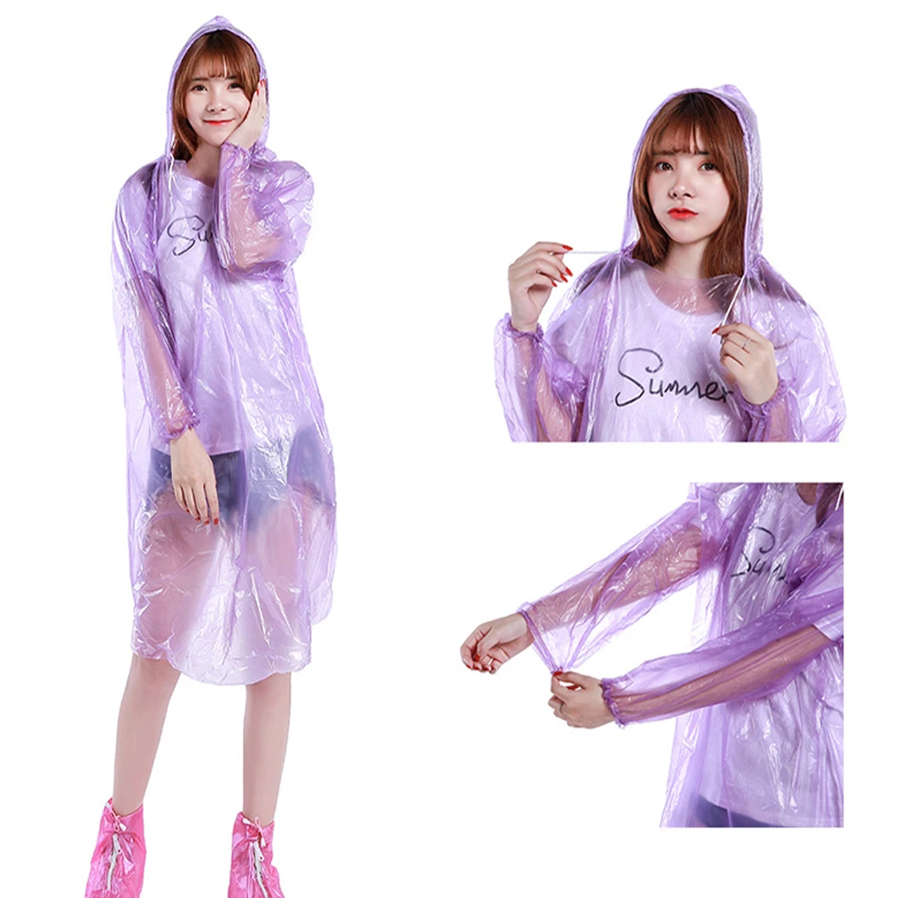 Модный одноразовый дождевик из полиэтилена водонепроницаемый дождевик-пончо с
