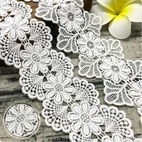 gxinug 1 yard water soluble milk silk flower lace trim ribbon dress applique embroidered diy sewing craft