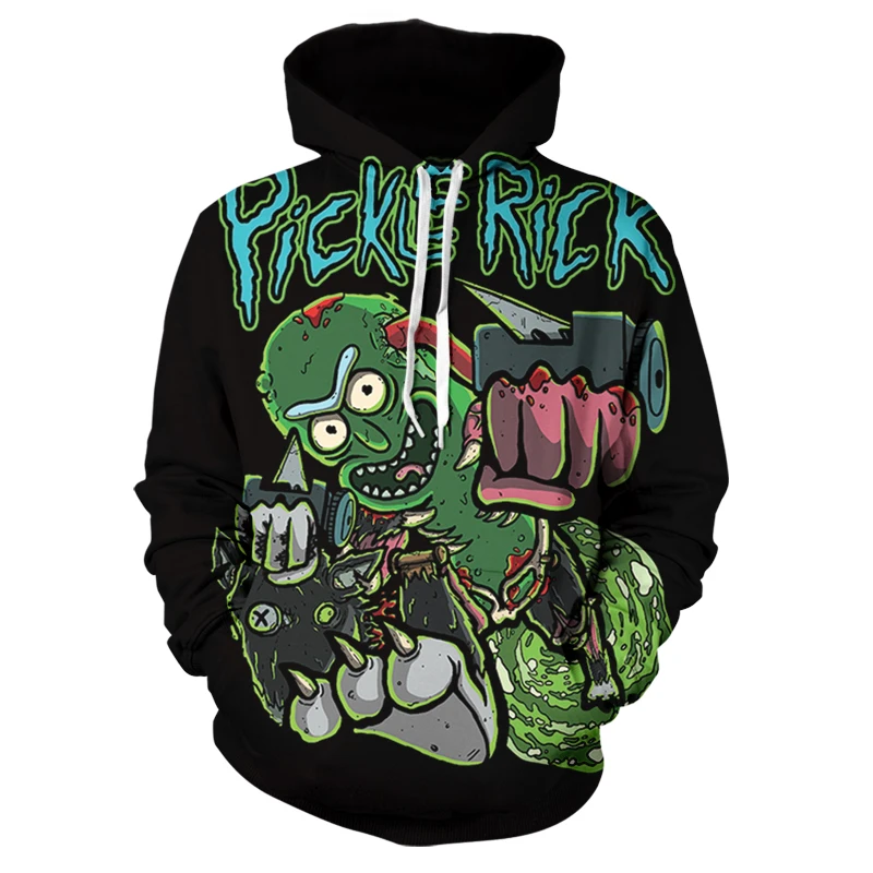 Мужской пуловер с капюшоном черный Свободный принтом черепа граффити в стиле