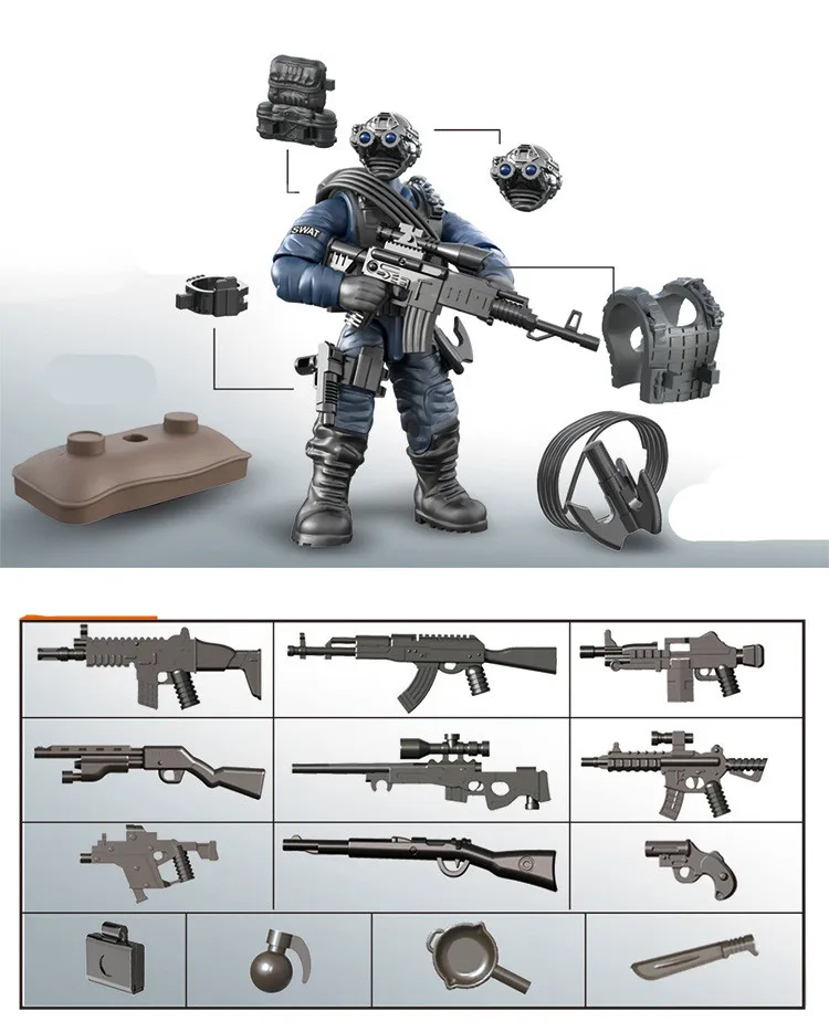 4 шт. Детский конструктор военная армия Второй мировой войны|Игровые фигурки и