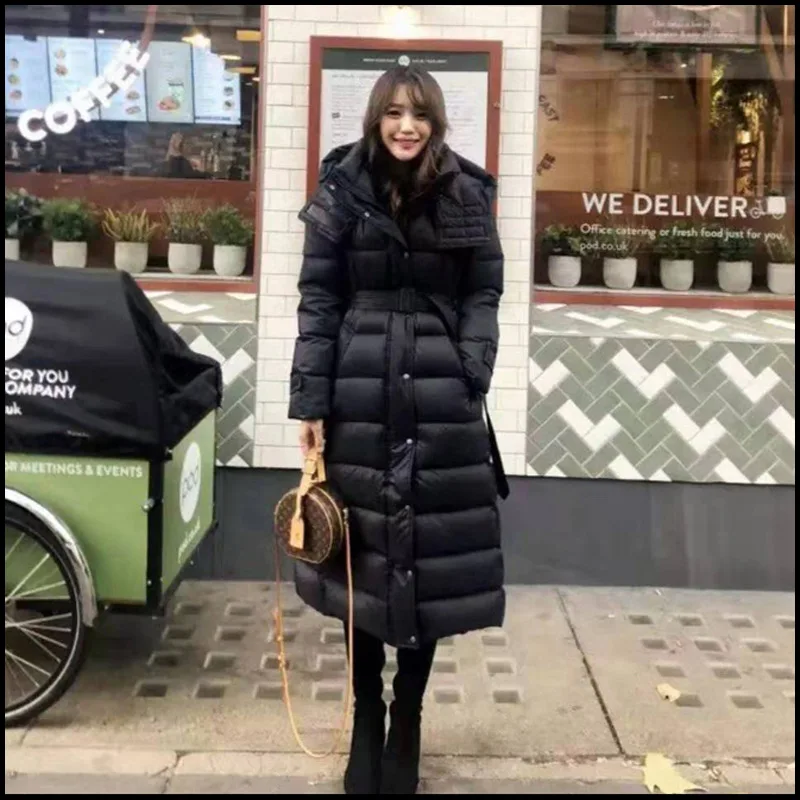 Длинная пуховая куртка в Корейском стиле Женское пальто средней длины выше