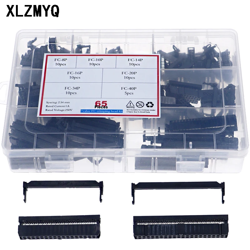 

FC-8/10/14/16/20/34/40 PIN Female Header Idc Socket Connector 2.54MM pitch For 1.27MM wire 8p 10p 20p 40P Connectors