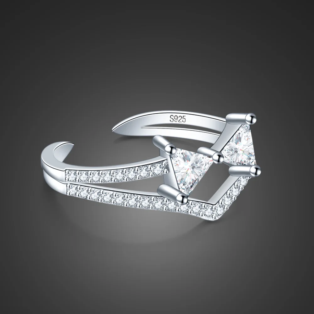 Женское кольцо бант из серебра 2020 пробы с блестящим Цирконом|Кольца| |