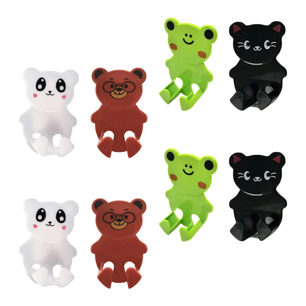 

8Pcs Socket Plug Storage Hook Self-Adhesive Hooks Cartoon Sticky Plug Hook