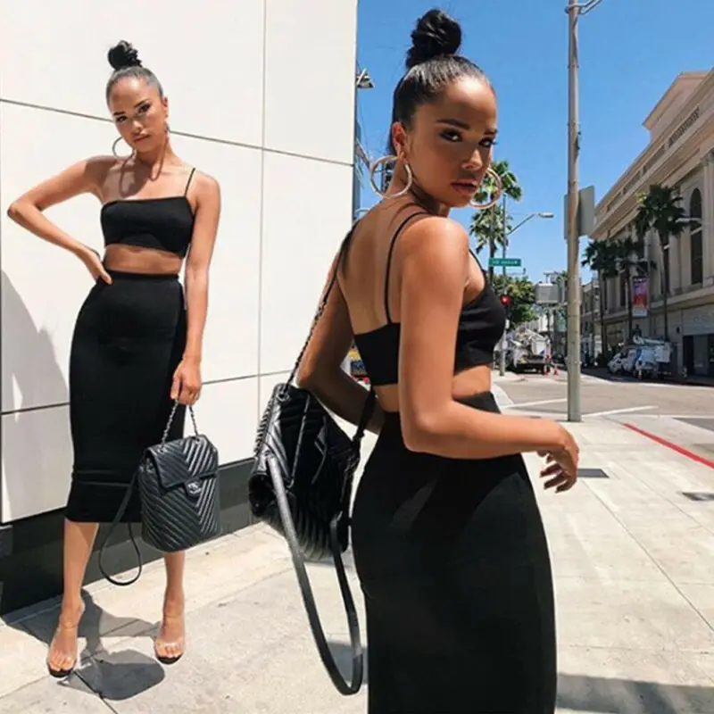 New Office High Waist Midi Pencil Skirt Stretch Casual Uniform Bodycon Tube Women Ladies Plain Plus Size Solid Dress | Женская одежда