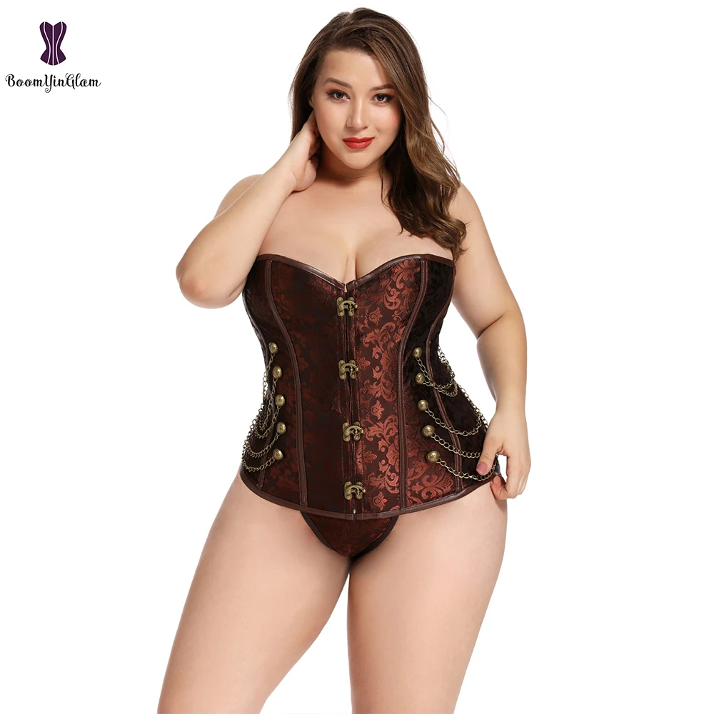 Готический корсет в стиле стимпанк со спиральной сталью и косточками