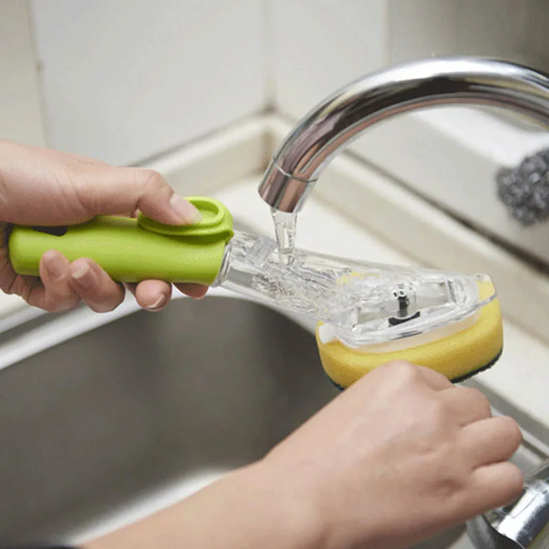

Cleaning Brush 2 In 1 Kitchen Gadgets Non-Stick Oil Scouring Pad Replaceable Cleaning Sponge