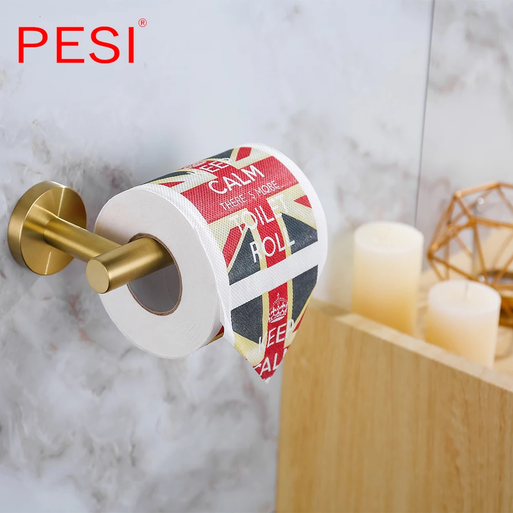 Золотые матовые аксессуары для ванной комнаты набор оборудования вешалка