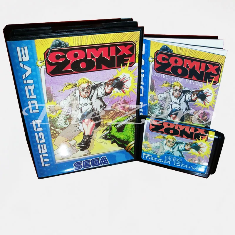 Карта памяти Comix Zone с коробкой и ручной книгой для 16-битной Sega Megadrive игровая