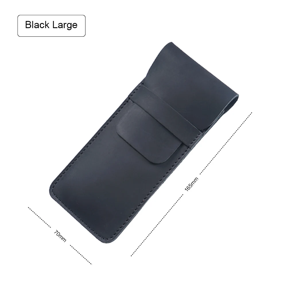 Black Large Ручная работа, натуральная кожа, сумка-карандаш из воловьей кожи, винтажный Ретро стиль, аксессуары для путешествий, журнал - Цвет: Black Large