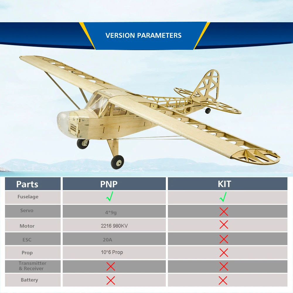S2304 Balsa дерево RC самолет 1200 мм Электрический питание J3 CUB в разобранном виде RC самолет комплект/PNP версия DIY Летающая модель RC игрушка