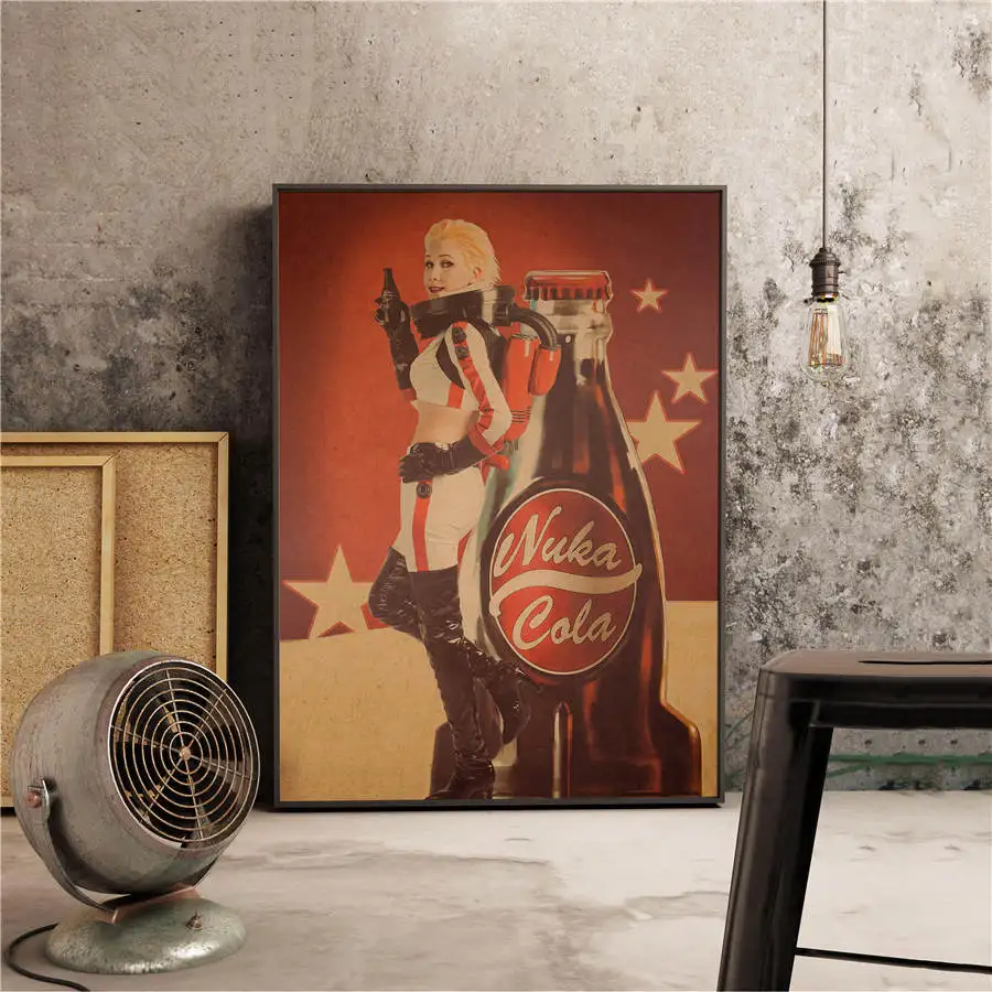 Fallout 3 4 игровой плакат Классический рисунок настенное Искусство Наклейка бумага для поделок в стиле ретро Античная живопись кафе, бар, паб домашний декор 42x30 см