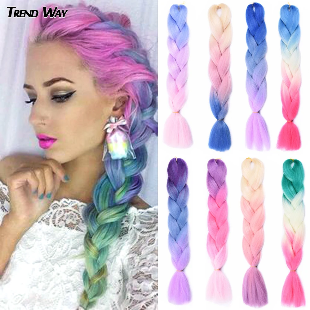 Ful Braids 100g Rainbow Hair Gray  Black Trend Way
