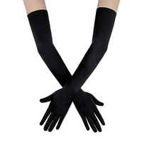 classic adult black white red grey skin operaelbowwrist stretch satin finger long gloves women flapper gloves matching costume