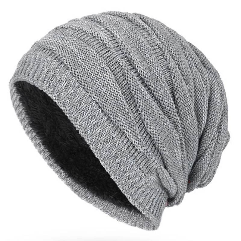 Зимние теплые вязаные шапки ELIfashion для мужчин и женщин повседневная бархатная
