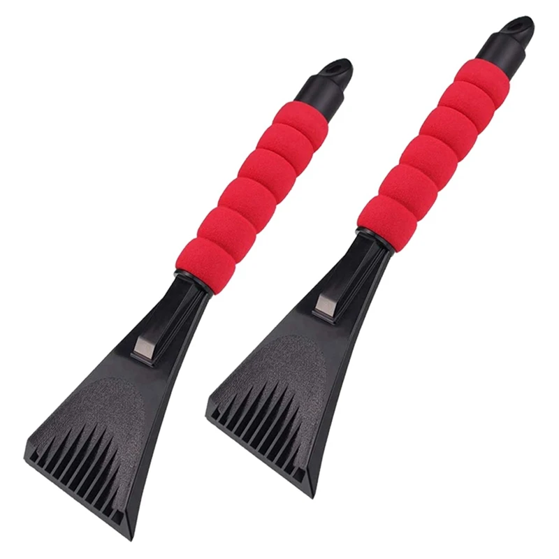 

Ice Scrapers for Car Windshield 2 Pack, Snow Scraper with Foam Handle, Frost Snow Removal Brush for Car SUV Trucks