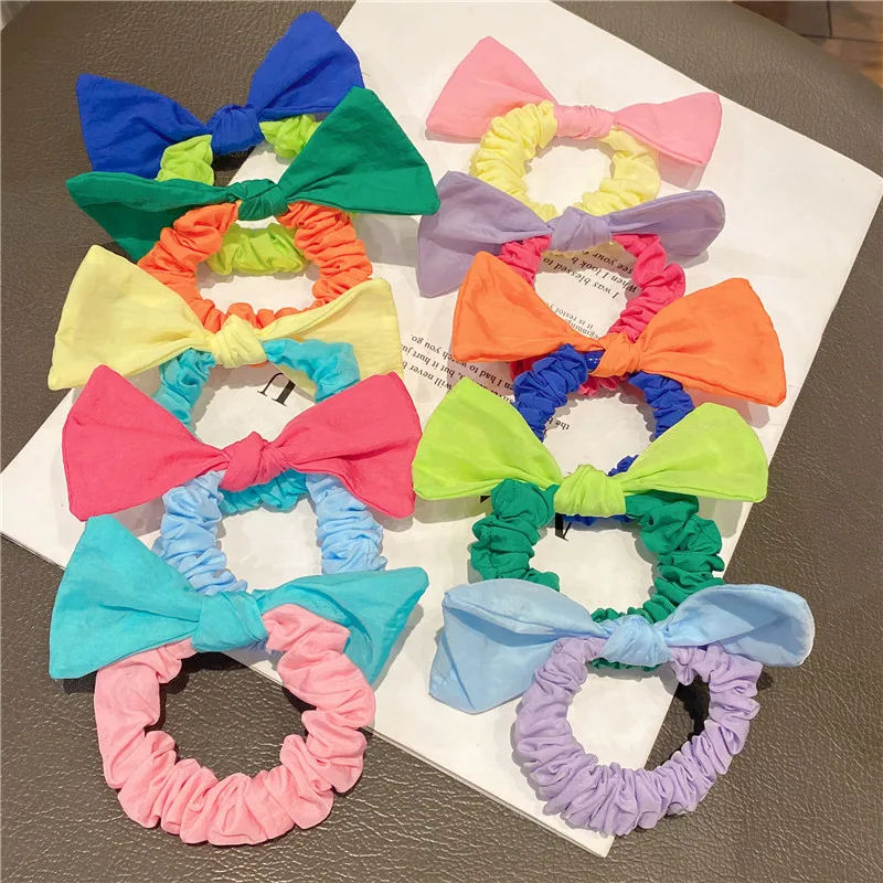 

Colorful Bow Elastic Hair Band For Women Hair Tie Gilrs Rubber Bands Hair Accessories Wholesale