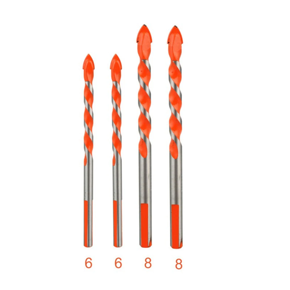 

4pcs/Set Cross Hex Tile Drill Bits Glass Ceramic Concrete Hole Opener Multifunctional Alloy Triangle Drill 6/6/8/8mm